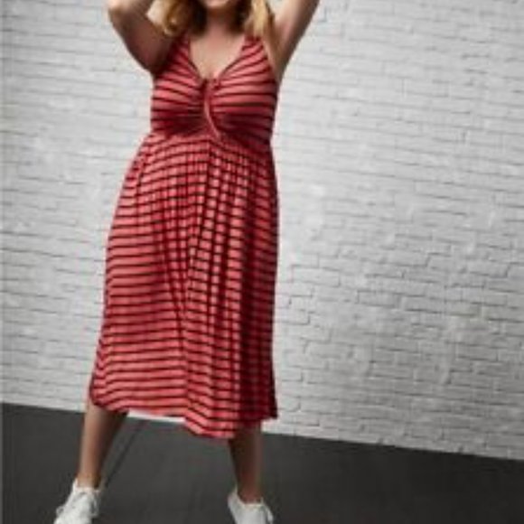 NWT Torrid Size 2 (18-20) Sleeveless Striped Dress - Pink with Black Stripes - Picture 1 of 4